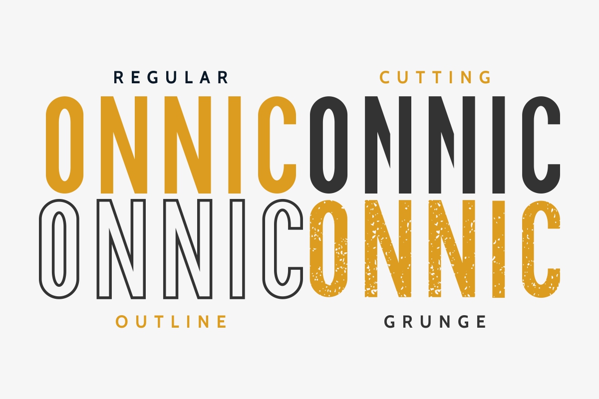 Beispiel einer ONNIC Cutting-Schriftart